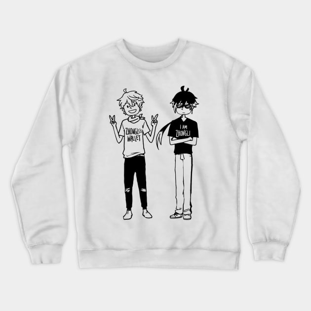 Zhongli's Wallet (Lineart) Crewneck Sweatshirt by Astrayeah